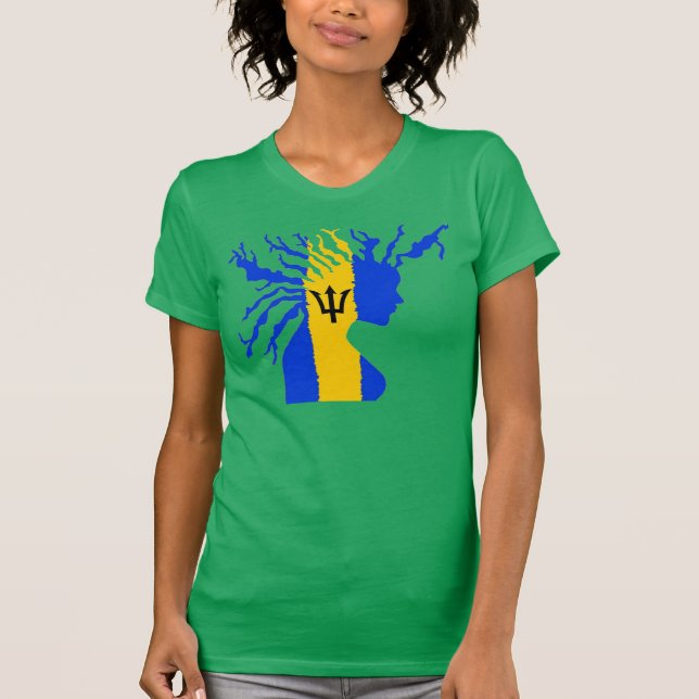 Gardez Iz calme qu'un Bajan teintent le T-shirt (Devant)