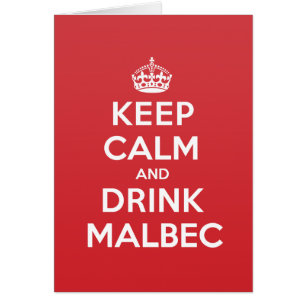 Gardez la carte de note calme de salutation malbec