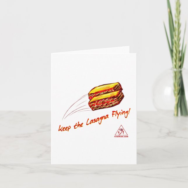 Gardez la carte de voeux de vol de lasagne (Devant)