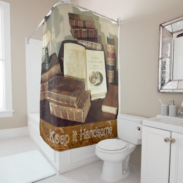 Gardez-le beau rideau de douche Livres (En situation)