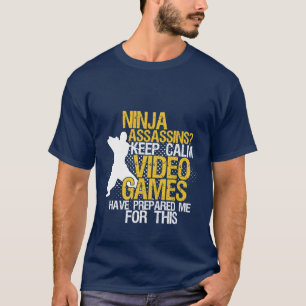 Gardez le calme amusant Geeks et Gamers T-shirt Ni