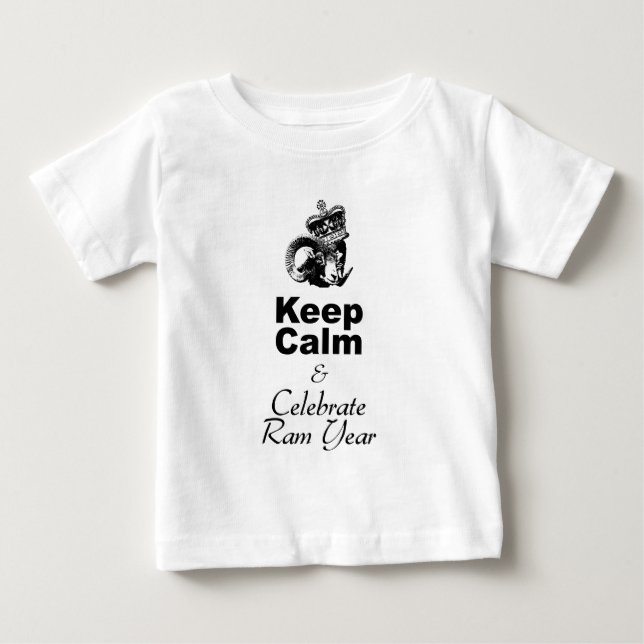 Gardez le calme Célébrez l'année du bélier T-shirt (Devant)