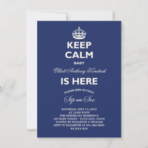 Gardez Le Calme Drôle Sip & Voir Baby Faire-part d