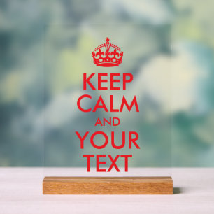 Gardez le calme en rouge et votre texte