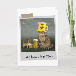 Gardez Le Calme Et Boire La Bière Chat Carte Amusa