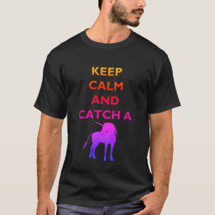 Gardez le calme et coloré Unicorn T-Shirt foncé ho