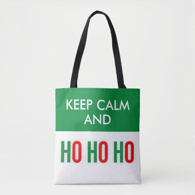 Gardez Le Calme Et HO HO Sacs fourre-tout De Noël (Devant)