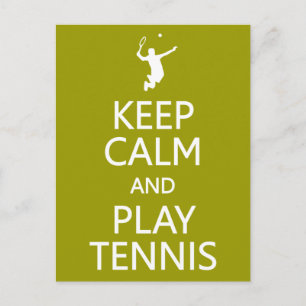 Gardez le calme et jouer Tennis carte postale pers
