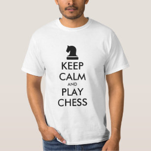 Gardez le calme et jouez aux t-shirts d'échecs