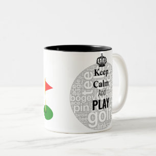 Gardez le calme et la tasse de golf personnalisée