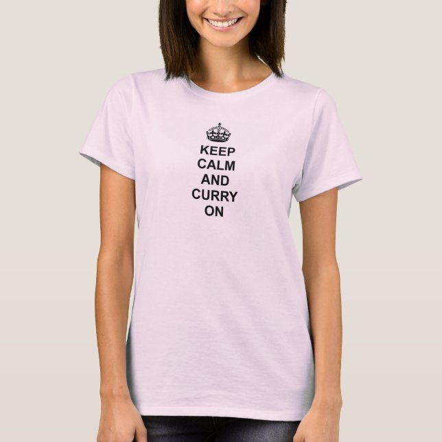 Gardez le calme et le curry sur T-shirt (Devant)