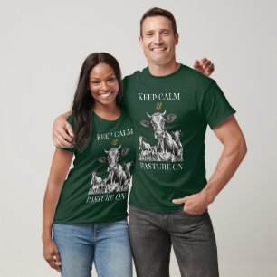 Gardez Le Calme Et Le Pâturage Sur Le T-shirt Vach