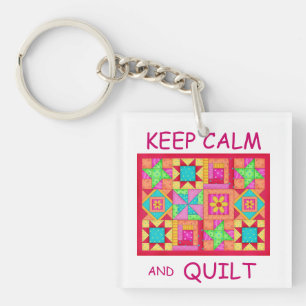 Gardez le calme et l'édredon de patchwork multi de