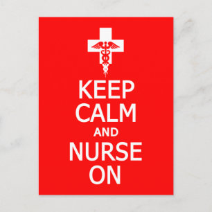 Gardez le calme et l'infirmière sur la carte posta