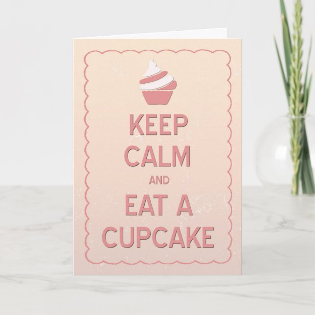 Gardez le calme et mangez une carte d'anniversaire (Devant)
