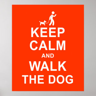 Gardez le calme et marchez le chien affiche de mot