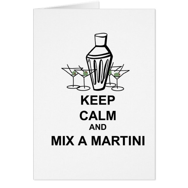 Gardez le calme et mélangez un Martini - carte (Devant)