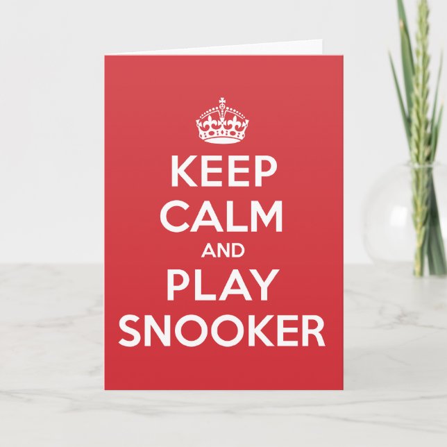 Gardez le calme Jouer Snooker Carte de note de bie (Devant)