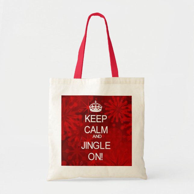 Gardez le calme sac cadeau rouge Jingle de Noël (Devant)