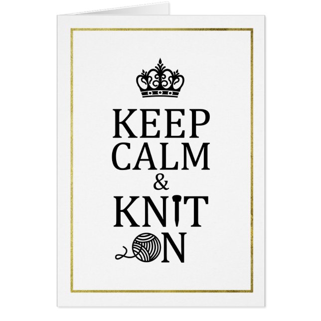 Gardez Le Knit Calme Sur Les Faux Gold Border Craf (Devant)