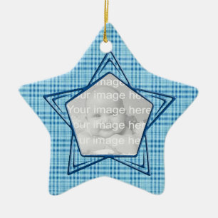 Gardez le premier ornement de Noël de bébé bleu Ke