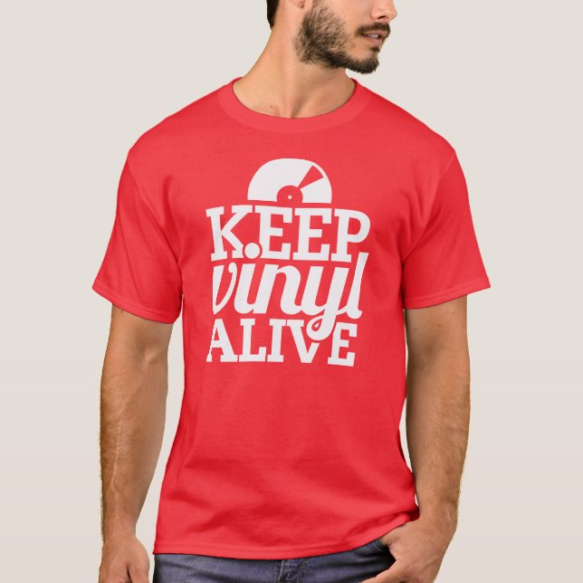 Gardez le T-shirt vivant de vinyle - DJ, se (Devant)