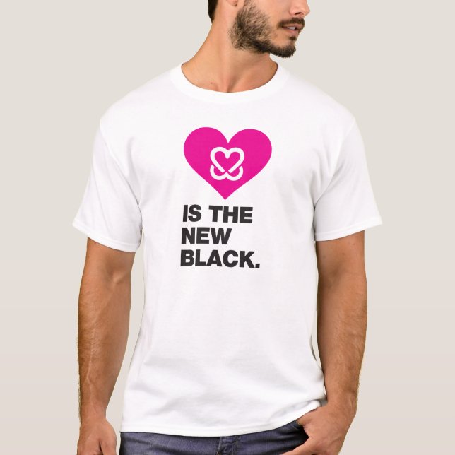 Gardez un sein "rose est le nouveau" T-shirt noir (Devant)