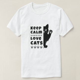Gardez votre calme et aimez les chats T-shirt mini