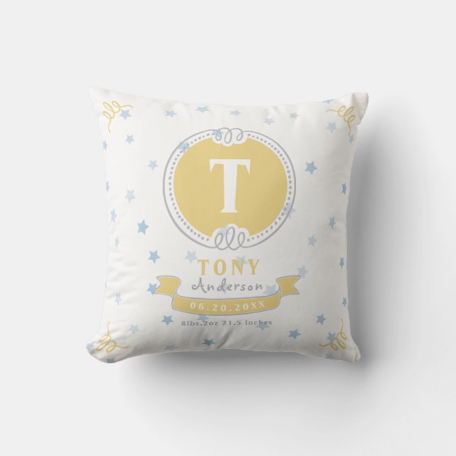 Gardien de coussin personnalisé étoile bleue (Recto)