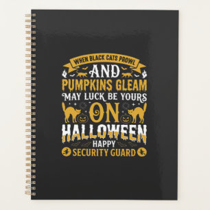 Gardien de sécurité Halloween chats noirs et citro