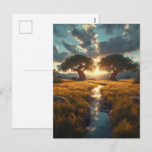 Gardiens Jumeaux - Carte Postale du Coucher de Sol
