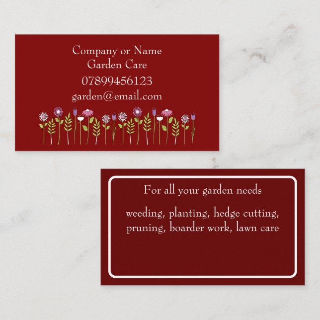 Gardner Business Card Visitenkarte (Vorne/Hinten)