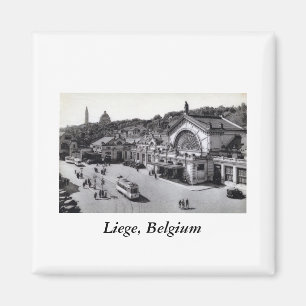 Gare des Guillemins, Lüttich Belgien Vintag Magnet