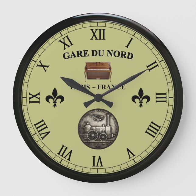 Gare du Nord ~ Paris Frankreich ~ Aufrecht Piano ~ Große Wanduhr (Vorderseite)