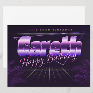 Gareth Name Vorname lila retro Karte Geburtstag