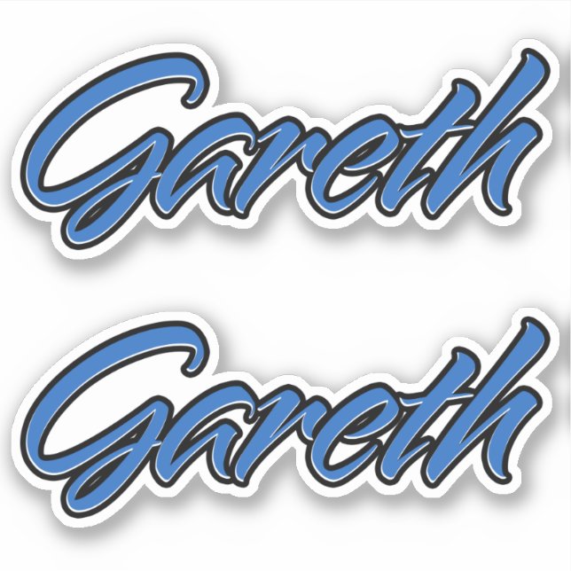 Gareth Nom bleu Autocollant Sticker Stickerset (Devant)