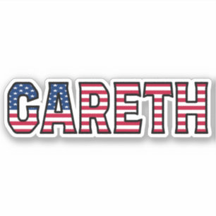 Gareth prénom USA Autocollant Set d'autocollants