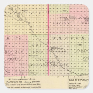 Garfield and Wheeler Landkreis, Nebraska Quadratischer Aufkleber