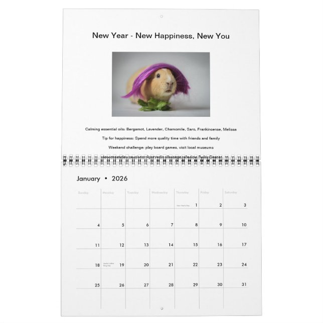 Garfunkel, le cobaye, calendrier saisonnier de (Jan 2026)