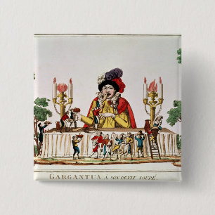 Gargantua an seinem kleinen Abendessen, c.1800 Button