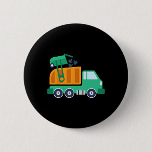 Garge Truck Abfall Gerecycelt Müllsammler Erde Da Button