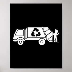 Garge Truck Abfall Gerecycelt Müllsammler Erde Da Poster