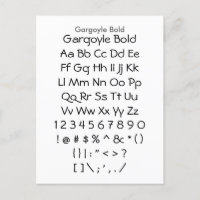 Gargoyle Bold - Zazzle Schriftart Sampler Sheet