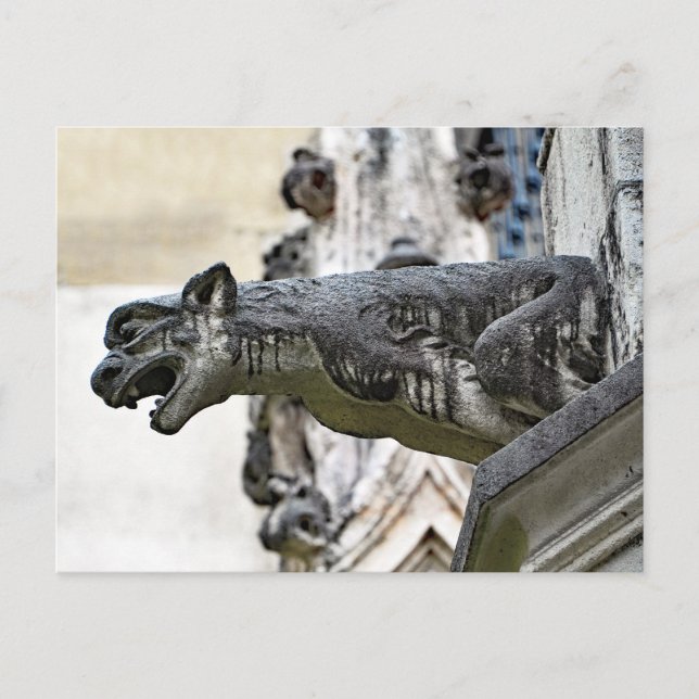 Gargoyle der Kathedrale von Santiago in Bilbao. Te Postkarte (Vorderseite)