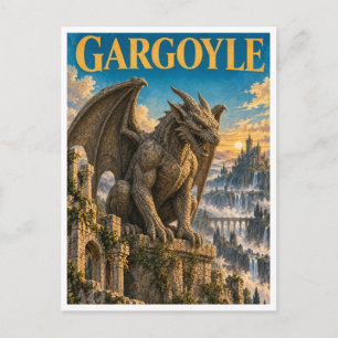 Gargoyle, Gothic Fantasy-Monster Postkarte