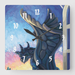 Gargoyle Guardian Quadratische Wanduhr