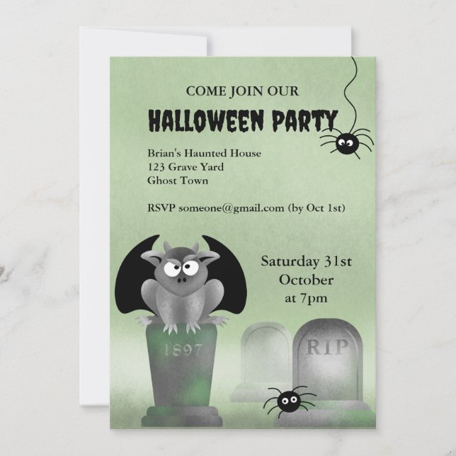 Gargoyle Halloween Party Invitation Einladung (Vorderseite)