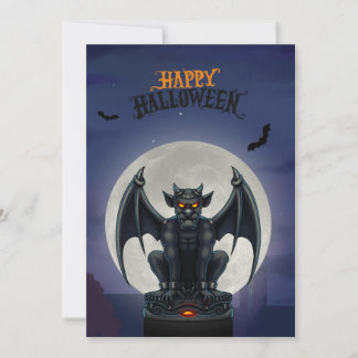 Gargoyle Happy Halloween card Feiertagskarte