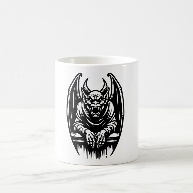 Gargoyle Illustration Mug Kaffeetasse (Mittel)