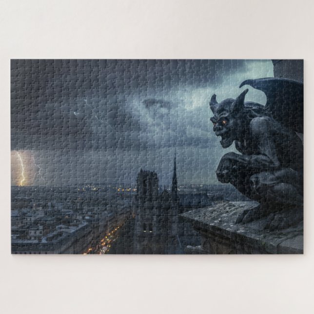 Gargoyle in einer stürmischen Nacht (Horizontal)
